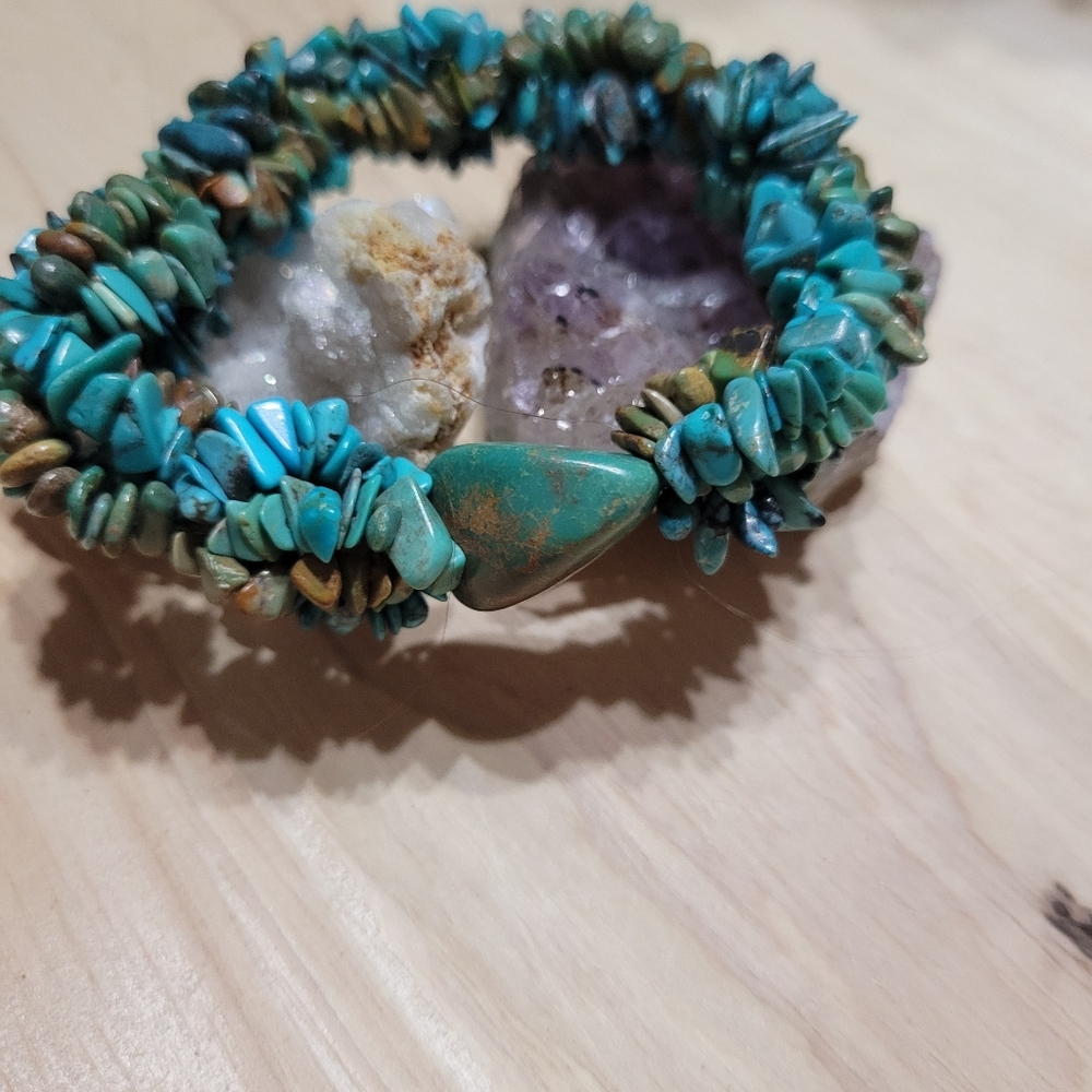 Multi Strand Nugget Turquoise Bracelet